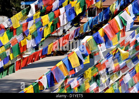 Gebetsfahnen, Stupa, Bodhnath, Nepal Stockfoto