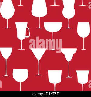 Alkoholische Glas Musterdesign. Vektor-Illustration. EPS 10 Stockfoto