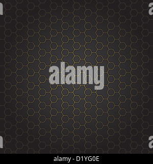 neue nahtlose Muster mit goldenen Gitter auf schwarzem Hintergrund Stockfoto