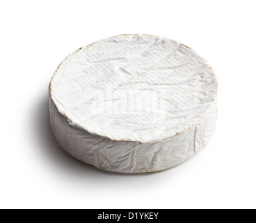 Camembert Käse auf weißem Hintergrund Stockfoto