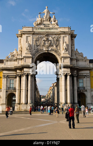 Triumphbogen aus Praça Comercio Rus Augusta Stockfoto