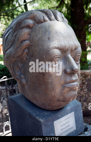 Büste von Diego Rivera auf Dolores Olmedo Gelände in Xochimilco in Mexiko-Stadt DF Stockfoto