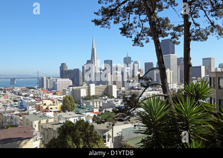 Blick von der Taylor Street, Downtown, Hügel, San Francisco, CA, USA Stockfoto