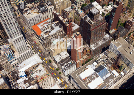 New York City Vogelperspektive von Downtown Street Stockfoto