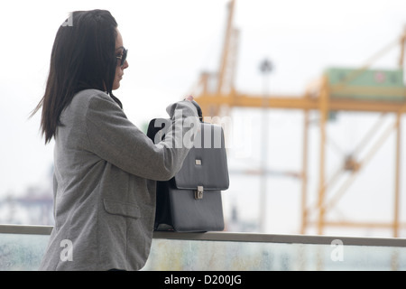 Vorstand Frau zur Arbeit gehen Stockfoto