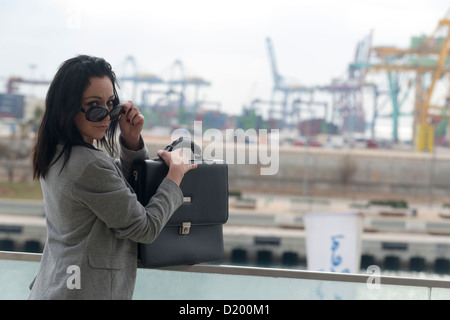 Vorstand Frau zur Arbeit gehen Stockfoto