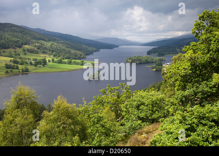 Pitlochry, Vereinigtes Königreich, Blick vom Queens Blick auf Loch Tummel Stockfoto