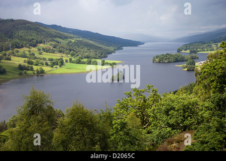 Pitlochry, Vereinigtes Königreich, Blick vom Queens Blick auf Loch Tummel Stockfoto