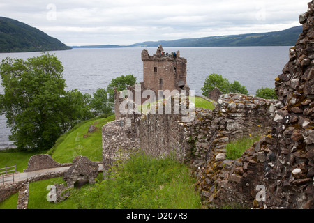 Drumnadrochit, Vereinigtes Königreich, Burg Urquhart Castle am Loch Ness Stockfoto