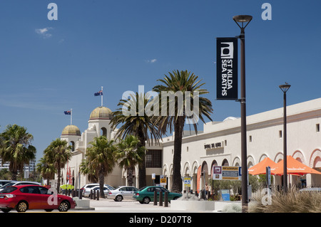 St Kilda Meer Bäder, Melbourne, eine restaurierte aus dem 19. Jahrhundert am Meer Badepavillon Stockfoto