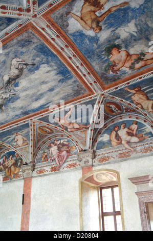 Italien, Trentino Alto Adige, Trento, Schloss Buonconsiglio, Fresko in der Loggia del Romanino Stockfoto