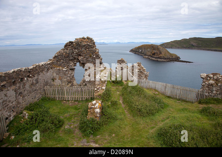 Duntulm, Großbritannien, die Ruinen Duntulm Castle auf der Trotternish-Halbinsel auf der Isle Of Skye in Schottland Stockfoto