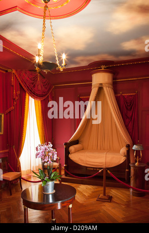 Schlafzimmer genutzt von Napoleons Bruder - Joseph Bonaparte am Schloss Villandry, Centre Frankreich Stockfoto