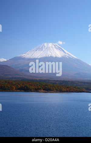 Mt. Fuji und Lake Motosu im Herbst, Yamanashi, Japan Stockfoto