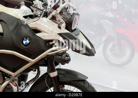 BMW Motorräder auf dem Display an der Washington Motorcycle Show. Stockfoto