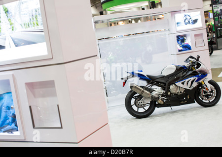 BMW Motorräder auf dem Display an der Washington Motorcycle Show. Stockfoto