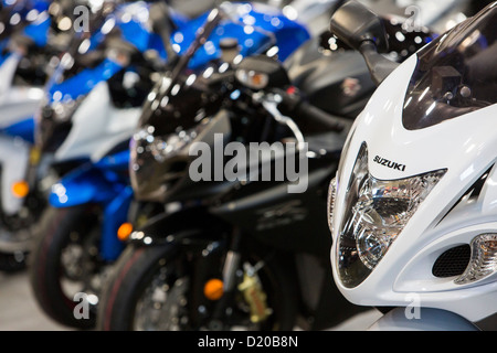 Suzuki Motorräder auf dem Display an der Washington Motorcycle Show. Stockfoto