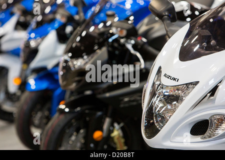 Suzuki Motorräder auf dem Display an der Washington Motorcycle Show. Stockfoto