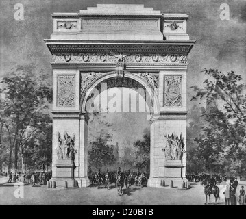 Das Washington Memorial Arch, North Washington Square und Fifth Avenue, New York City, gewidmet formal 30. April 1895 Stockfoto