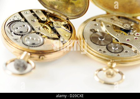 Innere des Gold Taschenuhr Pocket Stockfoto