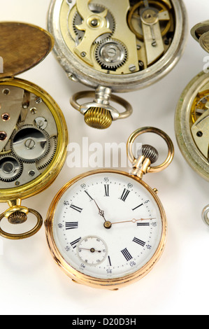 Innere des Gold Taschenuhr Pocket Stockfoto