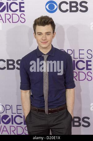 9. Januar 2013 - Los Angeles, Kalifornien (CA, USA - Chris Colfer kommt bei der 39. jährlichen Peoples Choice Awards im Nokia Theatre L.A. Live im Mittwoch, 9. Januar 2013 in Los Angeles, Kalifornien, USA. (Kredit-Bild: © Ringo Chiu/ZUMAPRESS.com) Stockfoto