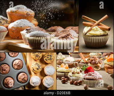 Collage aus verschiedenen Arten von Muffins Nr. 3 Stockfoto