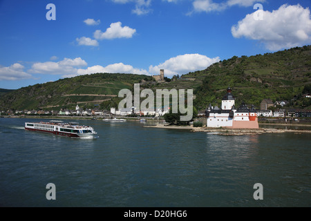 Deutschland, Oberes Mittelrheintal, Pfalz Schloss, UNSCO Welterbe Stockfoto