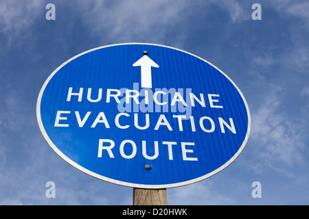 Hurrikan Evakuierung Route Zeichen - gesehen in Dover, Delaware Stockfoto