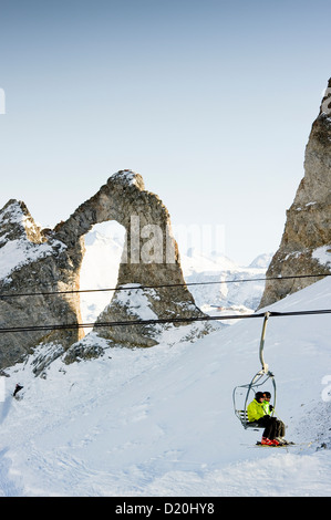 Skilift, Tignes, Val d Isere, Savoie-Abteilung, Rhone-Alpes, Frankreich Stockfoto