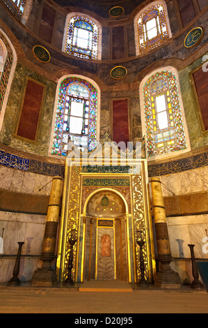 Im 19. Jahrhundert Mihrap (Mihrab), Hagia Sophia, Istanbul, Türkei Stockfoto