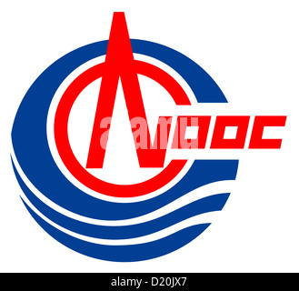 Logo der chinesischen Mineralöl Gesellschaft China National Offshore Oil Corporation CNOOC mit Sitz in Peking. Stockfoto