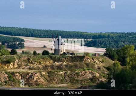 Windmühle in der Nähe von Thale, Harz, Sachsen-Anhalt, Deutschland Stockfoto