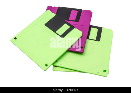 Computer-Diskette isoliert auf weißem Hintergrund Stockfoto