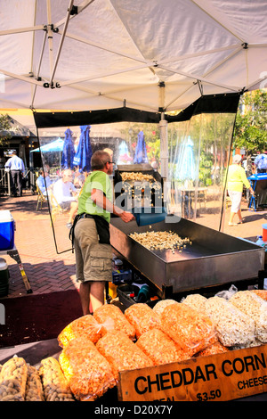 Cheddar Maisbrot zum Verkauf an der Sarasota wöchentlichen Bauernmarkt in der Innenstadt an einem Samstagmorgen Stockfoto