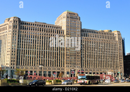 USA Illinois Chicago Merchandise Mart, am Nordufer des Flusses Chicago 1930 erbaute Stockfoto