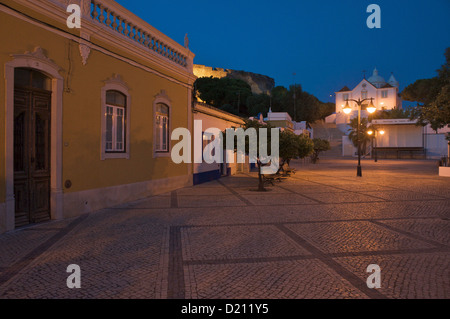 Stadt Zentrum von Castro Marim am Abend, Sotavento, Algarve, Portugal, Europa Stockfoto