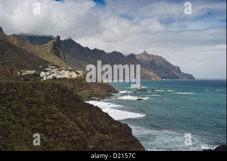Das Dorf Taganana im Anaga Gebirge, Teneriffa, Kanarische Inseln, Spanien, Europa Stockfoto