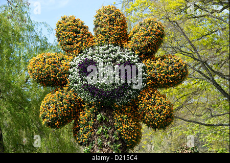 Blume Skulptur, Insel Mainau, Bodensee, Baden-Württemberg, Deutschland, Europa Stockfoto