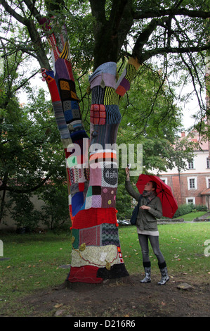 Urban Knitting in Vilnius Stockfoto