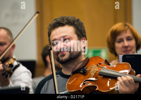 Posen, Polen, Probe des Amadeus Kammerorchester des polnischen Rundfunks Stockfoto