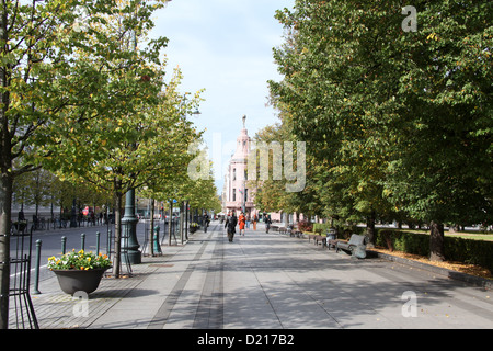 Morgen auf der Gediminas Avenue in Vilnius Stockfoto