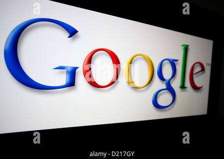 Google-Logo auf Bildschirm Stockfoto
