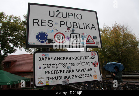 Uzupis Bezirk Vilnius Zeichens in Litauen Stockfoto