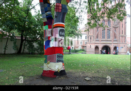 Urban Knitting in Vilnius Stockfoto