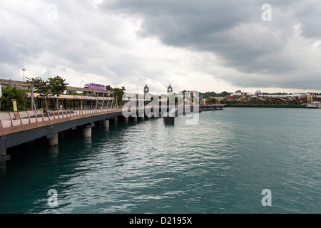 Einschienenbahn Brücke vom Festland Singapur, Sentosa Island Stockfoto