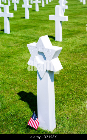 Frankreich, Normandie, Colleville Sur Mer, den amerikanischen Soldatenfriedhof des zweiten Weltkriegs. Stockfoto