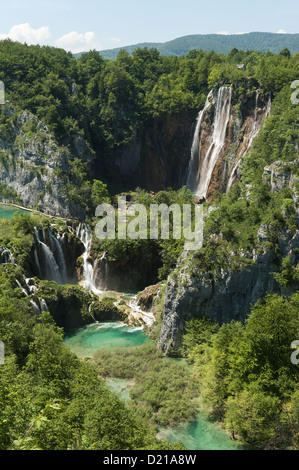 Elk192-1777v Kroatien, Nationalpark Plitvice, unteren Seen, Travertin-pools Stockfoto