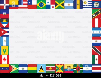 Hintergrund mit amerikanischen Länder Flagge Symbole Rahmen Stockfoto