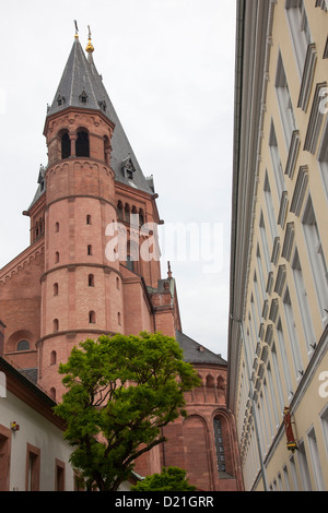 Niedrigen Winkel Ansicht der Dom zu Mainz, Mainz, Rheinland-Pfalz, Deutschland, Europa Stockfoto